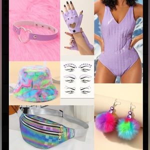 Purple Groovy Skier Full Rave Outfit